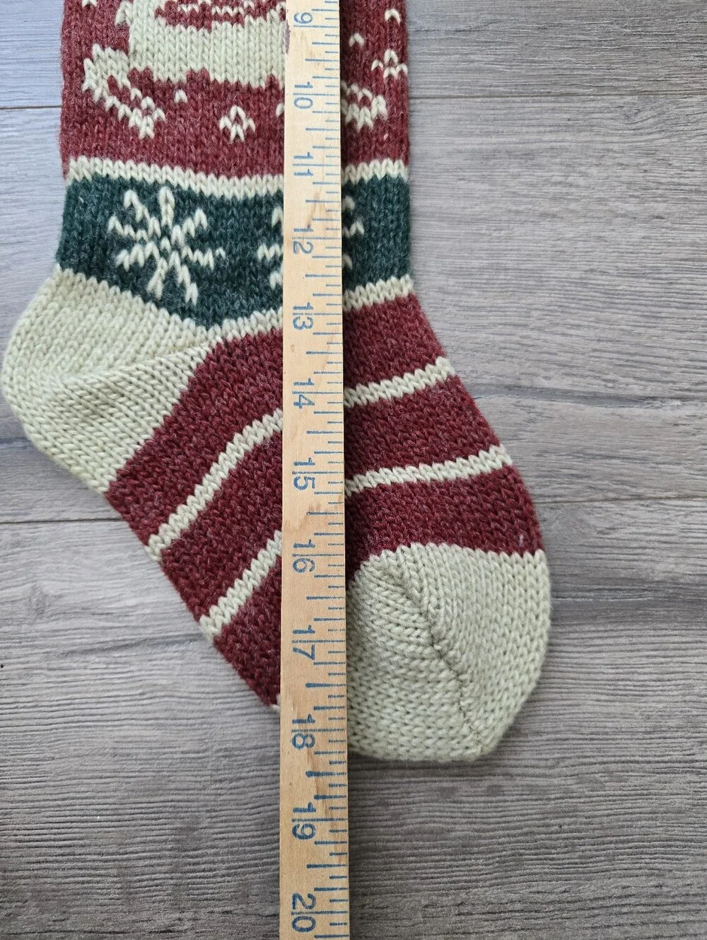 Reindeer Wool Christmas Stocking Cabincore Cottagecore Farmhouse